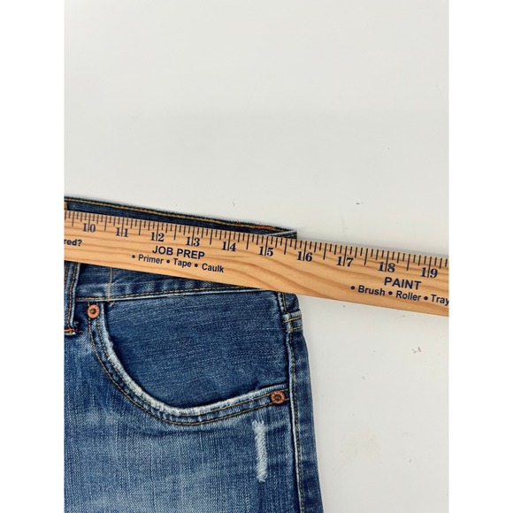 Vintage Y2K Old Navy Jeans Mens 31x30 Straight Cut Blue Distressed Medium Wash - Picture 6 of 13